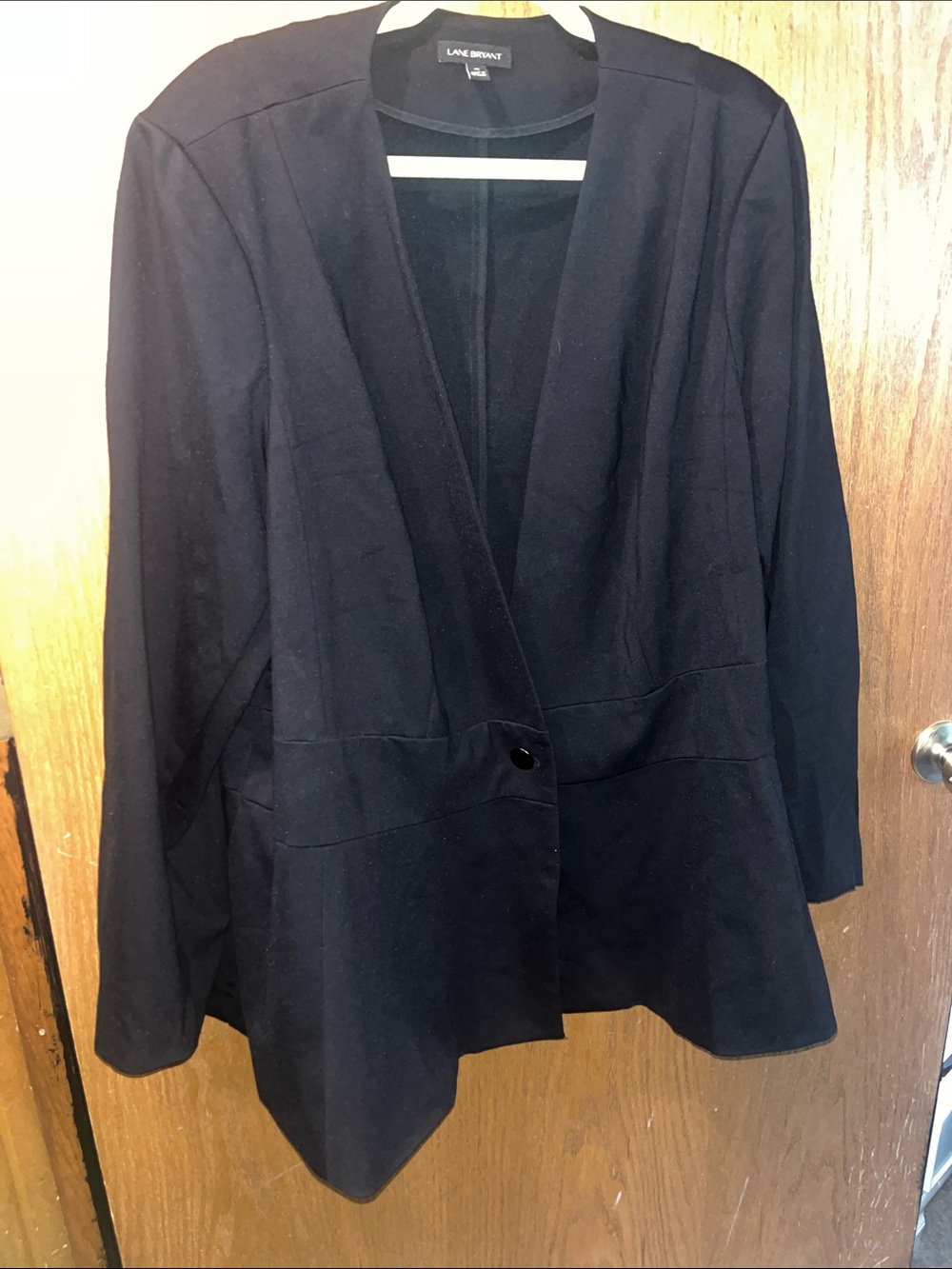 Lane Bryant Black Open-Front Single-Button Blazer